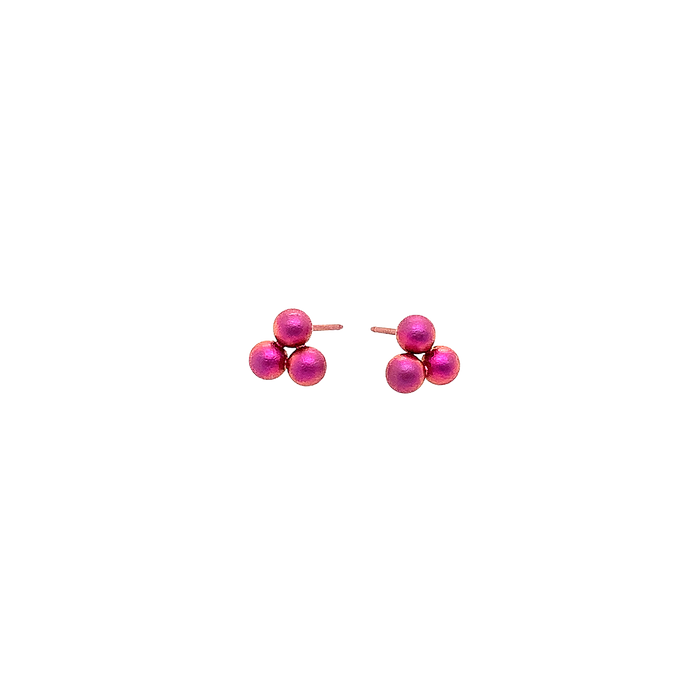 Triple Bead Stud Earrings