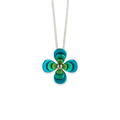 Triple Four Petal Flower Pendant Necklace