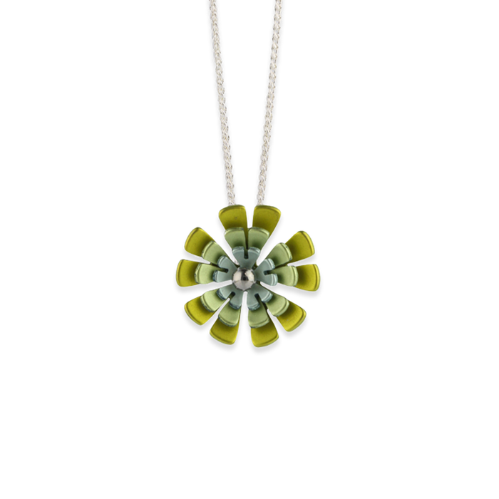 Triple Ten Petal Flower Pendant Necklace