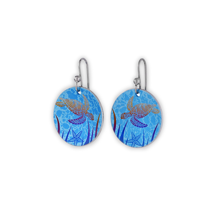 Turtle Drop Earrings