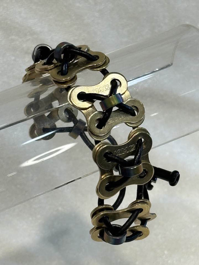X's & O's Woven Leather & Chain Link - Unisex Bracelet - Element Tri & Bicycle Works