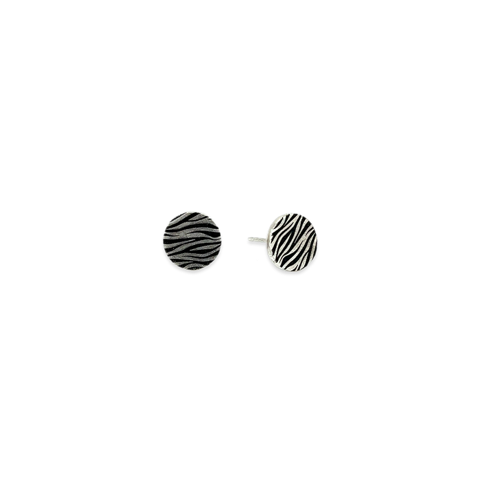 Zebra Print Round Stud Earrings