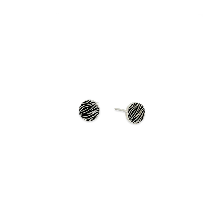 Zebra Print Small Round Stud Earrings