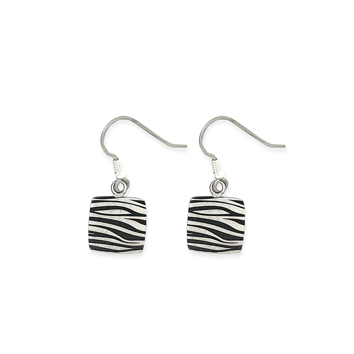 Zebra Print Square Drop Earrings